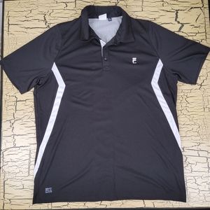 Fila Mens Black & White Sport Golf Polo Shirt XL